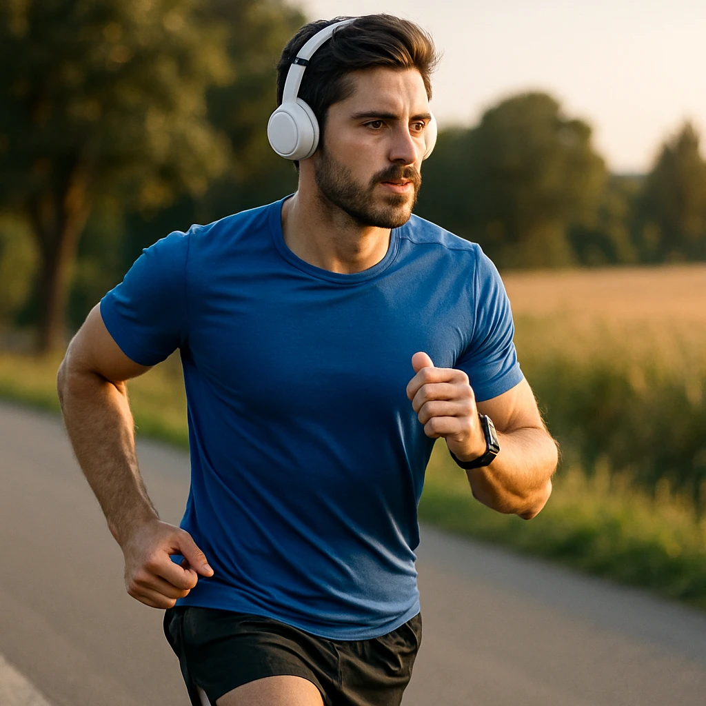 Coureur en pleine action